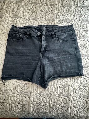 Seven7 Black Denim Cutoff Shorts